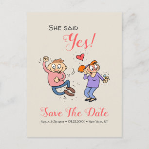 Carte Postale Elle A Dit Oui Informel Enregistrer La Date