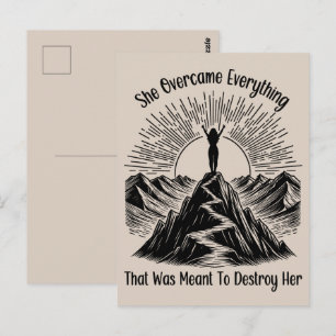 Carte Postale Elle A Surmonté Mountain Line Art Women Encouragem