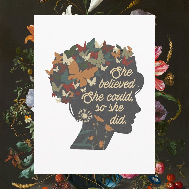 Carte Postale Elle Croyait Qu'Elle Le Pouvait, Donc Elle Avait F (She Believed She Could, So She Did motivational Postcard
)