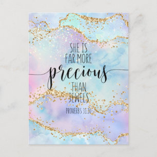 Carte Postale Elle Est Bien Plus Précieuse Que, Proverbes 31:10