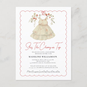 Carte Postale Elle est la cerise sur le Baby shower supérieur In