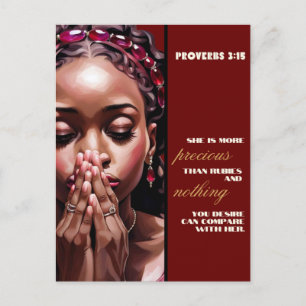 Carte Postale Elle est plus Précieuse que Rubies Poster brillant