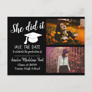Carte Postale Elle L'A Fait   Enregistrer La Date Graduation Pho