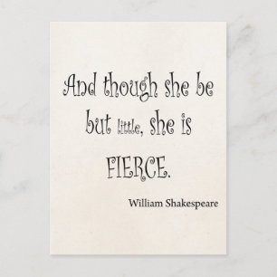 Carte Postale Elle n'est que petite elle est Fierce Shakespeare