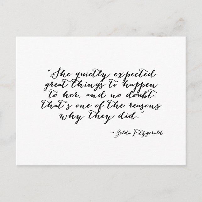 Carte Postale Elle s'attendait tranquillement à de grandes chose (Devant)