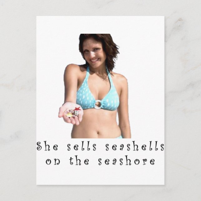 Carte Postale Elle vend des coquillages au bord de l'eau (Devant)