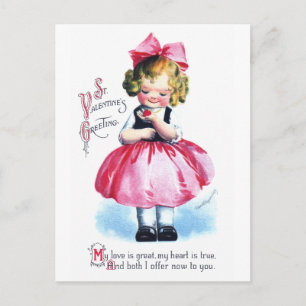 Carte Postale Ellen H. Clapsaddle : Fille au coeur