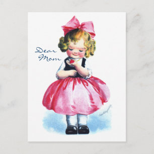 Carte Postale Ellen H. Clapsaddle : Fille au coeur