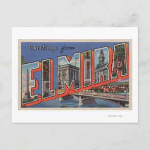 Carte Postale Elmira, New York - Scènes de grandes lettres