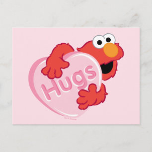 Carte Postale Elmo "Hugs" Valentine Heart Candy