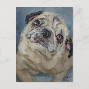Carte Postale Elvis Puggy Portrait par Nancy Medina