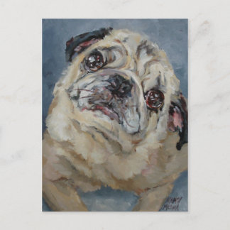 Carte Postale Elvis Puggy Portrait par Nancy Medina