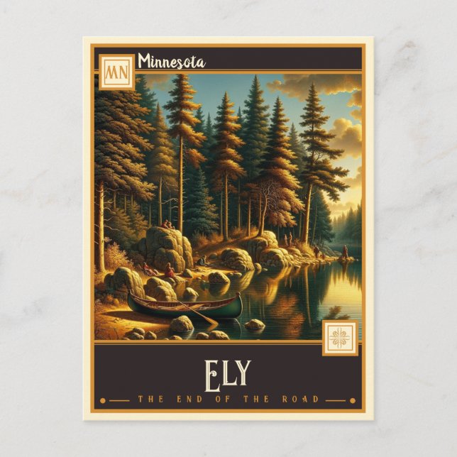 Carte Postale Ely, Minnesota | VINTAGE (Devant)