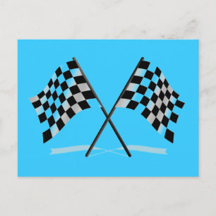 Carte Postale Emballage des drapeaux Checkered