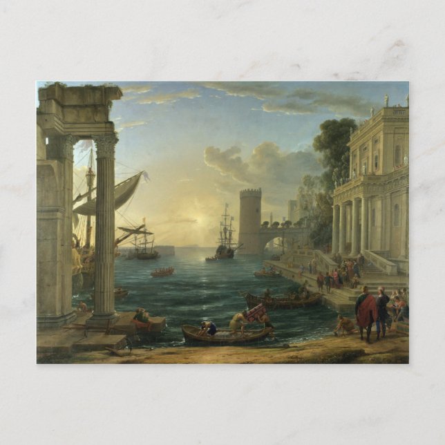 Carte Postale Embarquement de la reine de Saba - Claude Lorrain (Devant)