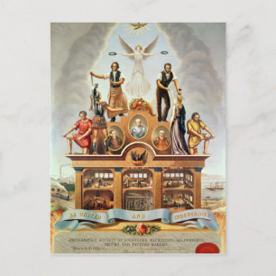 Carte Postale Emblème commercial de la société fusionnée