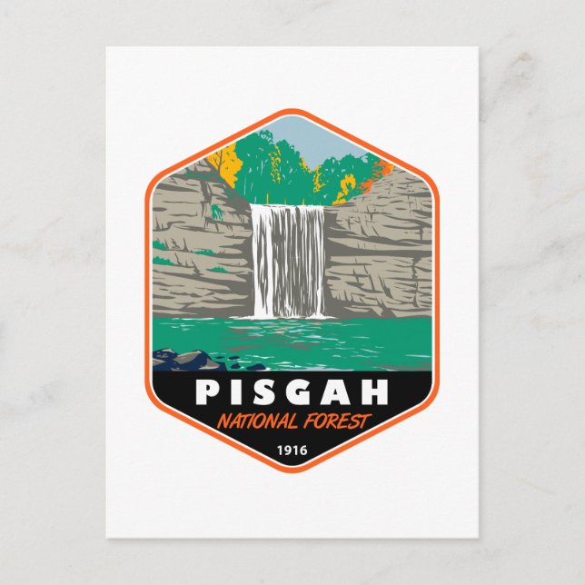 Carte Postale Emblème de la forêt nationale de Pisgah en Carolin (Devant)