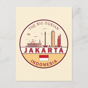 Carte Postale Emblème de la ville de Jakarta en Indonésie