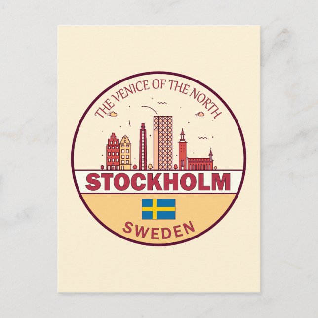 Carte Postale Emblème de la ville de Stockholm en Suède (Devant)