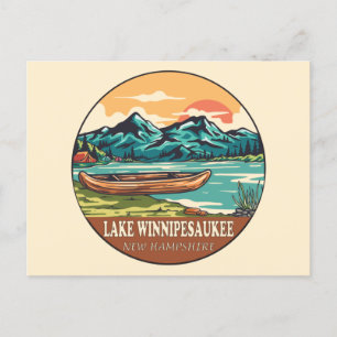 Carte Postale Emblème de pêche nautique du lac Winnipesaukee