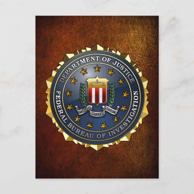 Carte Postale Emblème du FBI (Devant)