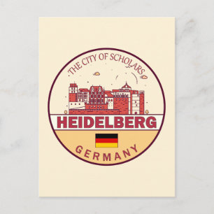 Carte Postale Emblème Heidelberg Allemagne City Skyline