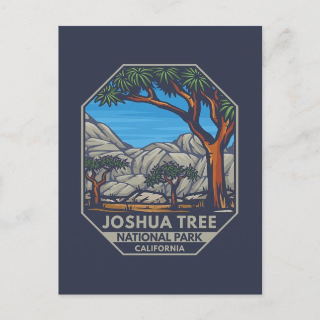 Carte Postale Emblème rétro du parc national de Joshua Tree (Devant)