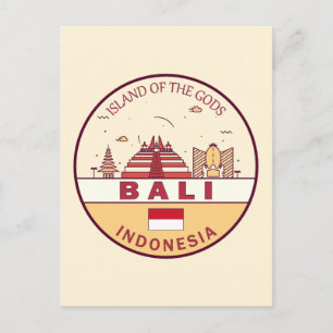Carte Postale Emblème Skyline de Bali en Indonésie