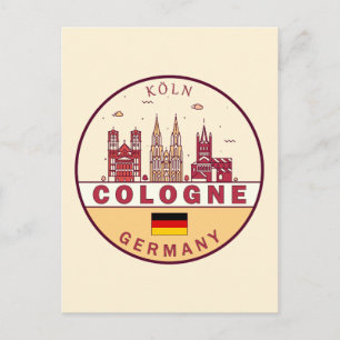 Carte Postale Emblème Skyline de Cologne Allemagne
