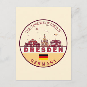 Carte Postale Emblème Skyline de Dresden Allemagne