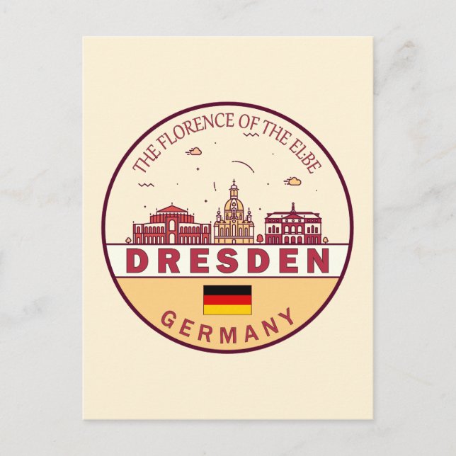 Carte Postale Emblème Skyline de Dresden Allemagne (Devant)