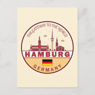 Carte Postale Emblème Skyline de Hambourg Allemagne