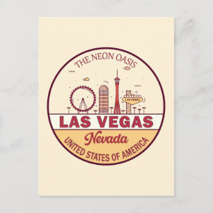 Carte Postale Emblème Skyline de Las Vegas Nevada City