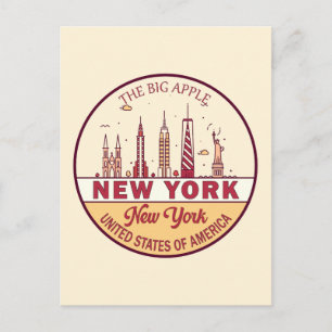 Carte Postale Emblème Skyline de New York