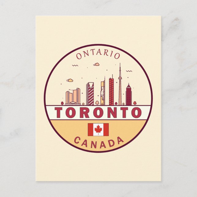 Carte Postale Emblème Skyline de Toronto Canada (Devant)
