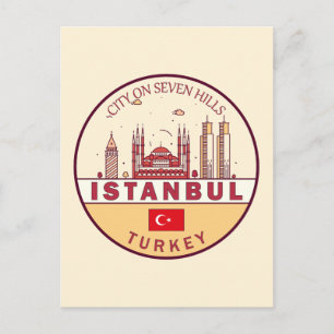 Carte Postale Emblème Skyline Istanbul Turquie