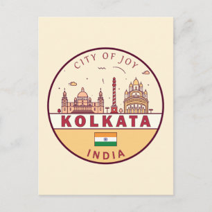 Carte Postale Emblème Skyline Kolkata India City