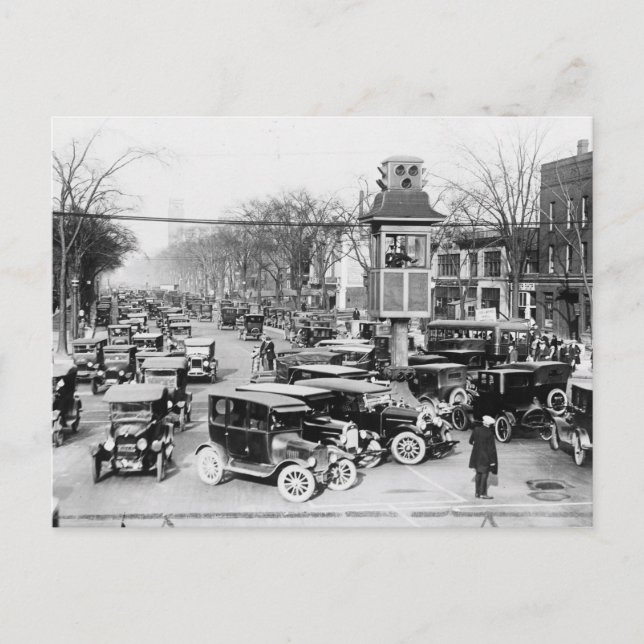 Carte Postale Embouteillage à Détroit (Devant)