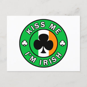 Carte Postale Embrasse-moi Je suis irlandais