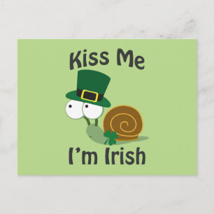 Carte Postale Embrasse-moi Je suis Irlandais Snail