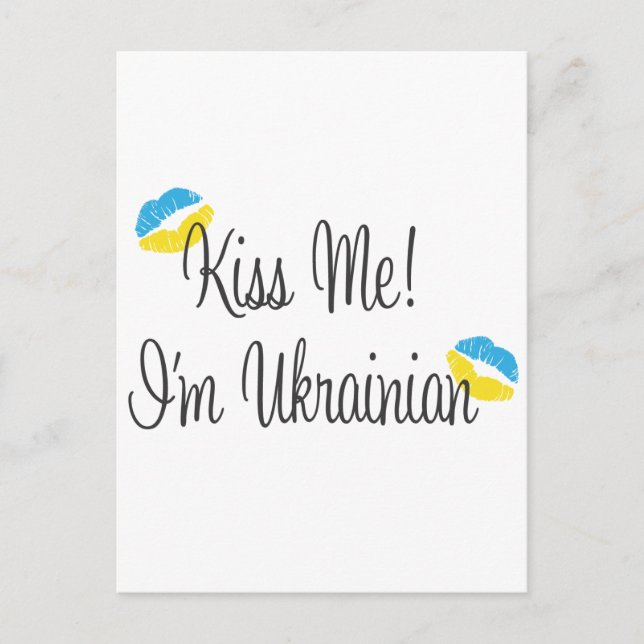 Carte Postale Embrasse-Moi ! Je suis ukrainien (Devant)