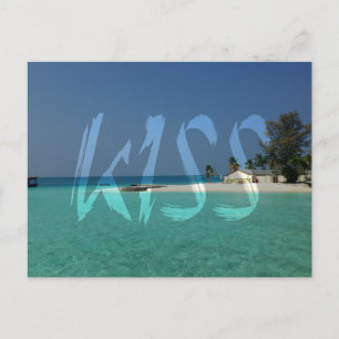Carte Postale Embrasser le graffiti blanc transparent