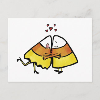 Carte Postale Embrasser les bonbons d'Halloween Cones