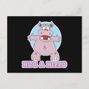 Carte Postale embrasser un hippo