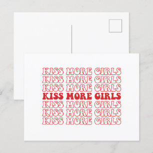 Carte Postale Embrassez plus de filles Mois de la fierté lesbien