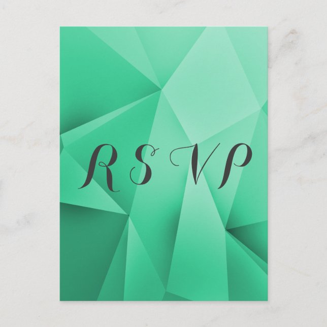 Carte postale Emerald Jewel Tones Wedding RSVP (Devant)