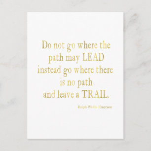 Carte Postale Emerson Quote Gold Faux Parties scintillant Inspir