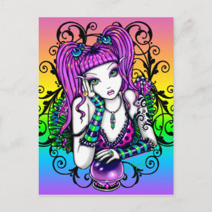 Carte postale "Emilicous" Crystal Ball Rainbow Fai