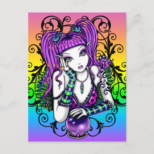 Carte postale "Emilicous" Crystal Ball Rainbow Fai (Devant)
