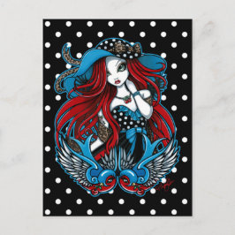 Carte postale Emma Rockabilly Swallow Tattoo Angel